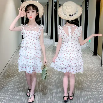 Tüdrukud Dress Suvel korea Versiooni Lääne Stiilis Lapsed Suured Lapsed 8 Suvine Kook Kleit 9 Tüdruk Printsess Kleit 2021 Uus 22795