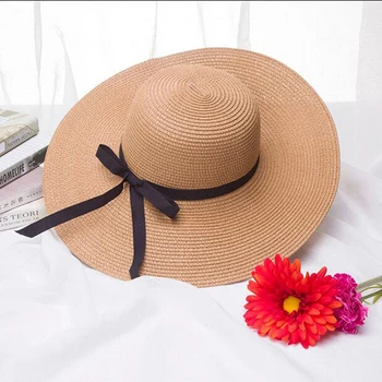 Tüdrukud Suvel Kork Must Lint Kaunistada Laineline Õled Müts Tüdrukutele Lapsed Panama Müts Lapsed Sun Ühise Põllumajanduspoliitika Baby Beach Mütsid