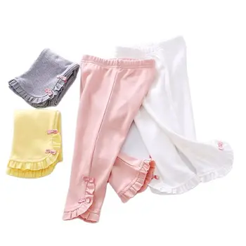 Tüdrukute puhtast puuvillast venitada kärbitud püksid suvel õhuke stiil laste beebi vabaaja seitsme-punkti püksid P4587