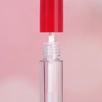 Tühi huuleläige, Torud, Punane Kaas Plastikust Korduvtäidetavaid Pudel Võlukepp 3ml Huule Glasuur Viaali Konteiner Huulepulk Proovid DIY Hulgimüük