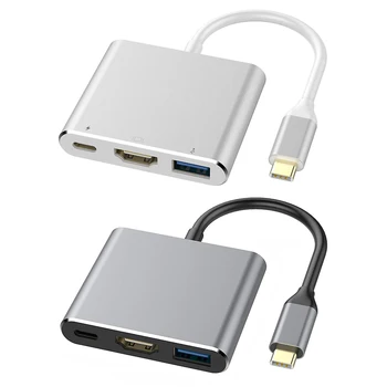 Tüüp-C HDMI-Compatib Adapter USB-C-HDMI-Ühilduvate Converter With 3 liidest, 3 In 1 Hub Kaablid-Adapterit PC Sülearvuti, Telefon, TV 144376