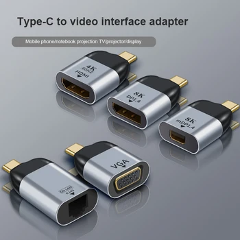 Tüüp-C HDMI-ühilduvate/Vga/DP/RJ45/mini DP HD Video Converter 4K 60Hz Jaoks MacBook Huawei Mate 30 USB-C C-Tüüpi Adapter