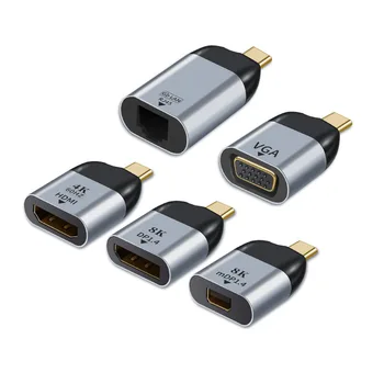 Tüüp-C HDMI-ühilduvate/Vga/DP/RJ45/mini DP HD Video Converter 4K 60Hz Jaoks MacBook Huawei Mate 30 USB-C C-Tüüpi Adapter