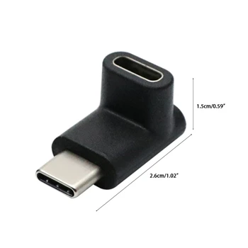 Tüüp C-Meeste ja Naiste Adapter USB3.1 M/F Parem Nurk 90 Kraadi Laadimine USB pikendusjuhe Adapter 2tk