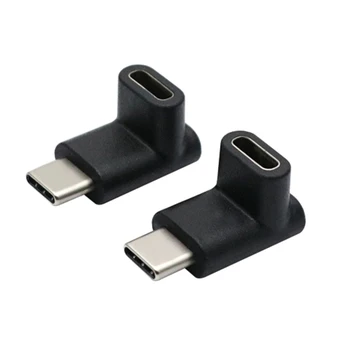 Tüüp C-Meeste ja Naiste Adapter USB3.1 M/F Parem Nurk 90 Kraadi Laadimine USB pikendusjuhe Adapter 2tk