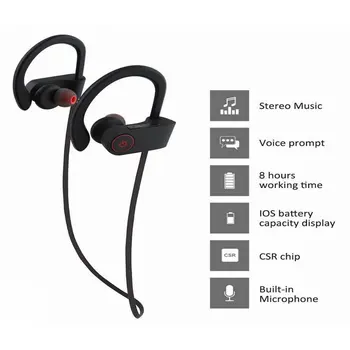 U8 Veekindel Wirless Earbuds Stereo Sport Juhtmeta Kõrvaklapid Kõrva Peakomplekt Müra Tühistamises Kõrvaklapid Stereo Traadita