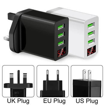 UK EL-USA 3 Multi-Sadamate Kiire Kiire Laadija USB-Hub Adapter Universaalne LED-Ekraan, Reisi-Portable-USB-Trafo Toide
