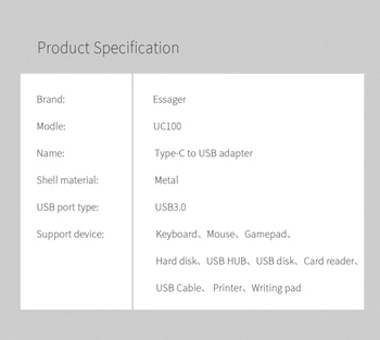 UK Essager USB Type C OTG Adapter Pro 6t USBC Pistiku Tüüp-C USB 3.0 OTG-W4 Muundurid 100936