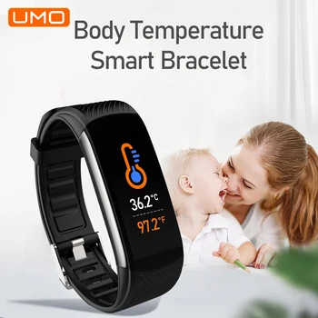 UMO C6T Smart Vaadata Meeste ja Naiste Veekindel Käepaela Keha Temperatuuri Jälgida Smartwatch Fitness Käevõru IOS ja Android Telefon