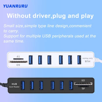 USB 2.0 Hub C-Tüüpi Multi-USB-Jaoturi kiire 3/6 Sadamate 2.0 OTG-Hab TF SD Card Reader all In One PC-Arvuti-Telefon