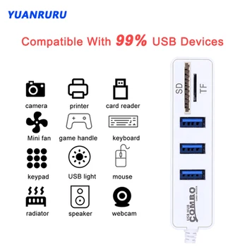 USB 2.0 Hub C-Tüüpi Multi-USB-Jaoturi kiire 3/6 Sadamate 2.0 OTG-Hab TF SD Card Reader all In One PC-Arvuti-Telefon