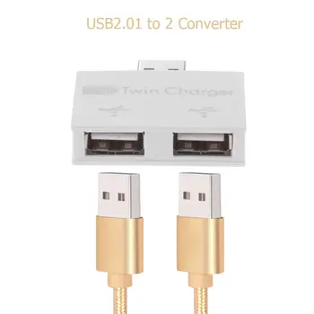 USB 2.0 Mees Twin Naine Laadija Dual 2-Port USB DC 5V Aku Splitter Hub Adapter Converter Pistik Power Adapter
