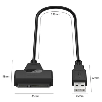 USB 2.0 SATA 3 Cable Sata USB 2.0 Adapter on Kuni 6 gbit / s Toetada 2,5 Tolline Väline SSD HDD kõvaketas 22 Pin, Sata III-Kaabel