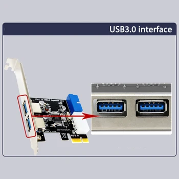 USB 3.0 Laiendamise Kaart, PCI-E, et 2 USB 3.0 Hub Port PCI laienduskaardi Adapter Esi 20-PIN Liides Tarvikud