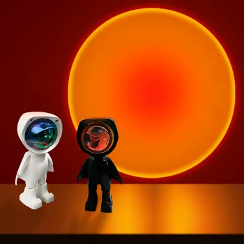 USB-360°päikeseloojangut Projektori Lamp Robot Led Projektor Öösel Tuled Vikerkaar Sunset Red Selfie Kerge Magamistuba Atmosfääri Tabel Lamp