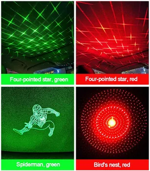 USB-Auto Kaunistamiseks Öö Galaxy Lambi Sisemus LED Laser Star Tuled Auto Mini Katus Decor Atmosfääri Ümbritseva Projektor Tuled
