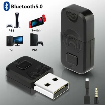 USB-Bluetooth Adapter BT 5.0 Traadita Kõrvaklapid Kõlari Heli-Vastuvõtja, Saatja Sisseehitatud MicFor PS5/PS4/Nintendo Lüliti/TK Uued