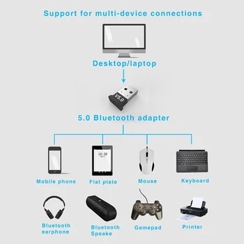 USB-Bluetooth-Adapterid 5.0 Juhtmeta USB Arvuti Adapter Audio-Vastuvõtja, Saatja Dongles Sülearvuti Kõrvaklapid Mini Saatja 184779
