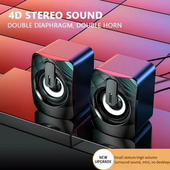 USB-Juhtmega Arvuti Kõlarid Sügav Bass Sound Box Speaker For PC Sülearvuti Võimas Subwoofer Multimeedia Kõlarid Ei Soundbar