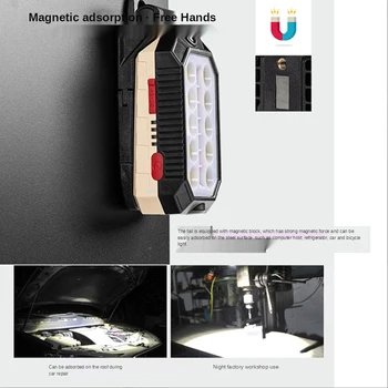 USB Laetav COB Kerge Töö Portable LED Taskulamp Reguleeritav Veekindel, Telkimine Laterna Magnet Disain Võimsus Ekraan 103968
