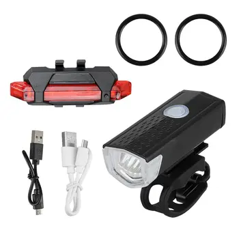 USB Laetav Jalgratta LED Mountain Cycle Ees Ratas Kerge Ja 3 Värvi taillight Veekindel Flashligh Jalgratta Lamp Set