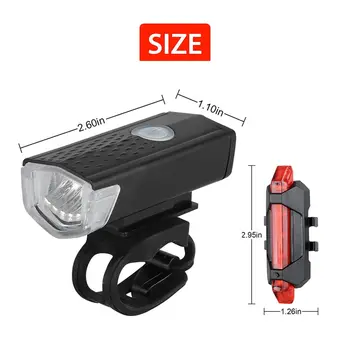 USB Laetav Jalgratta LED Mountain Cycle Ees Ratas Kerge Ja 3 Värvi taillight Veekindel Flashligh Jalgratta Lamp Set