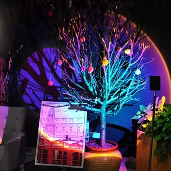 USB-Nupule, Rainbow Päikeseloojangut Projektori Lamp Atmosfääri Led Night Light Kodu Coffe Shop Taust Seina Kodu Kaunistamiseks Värvi Lamp