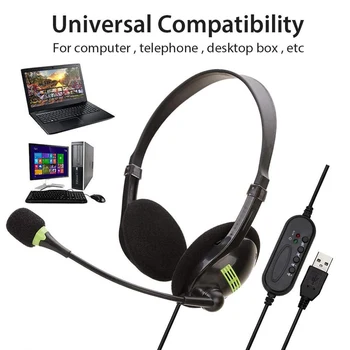 USB Peakomplekt Kõrva PC Arvuti Kõrvaklappe Office ' i Call Center Headset koos Mic Lihtsalt Veavad Kerge Kõrvaklapid Osa