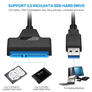 USB-SATA 3 Sata Kaabel ja USB 3.0 Adapter KUNI 6 gbit / s Toetada 2.5 Tolline Väline SSD HDD kõvaketas 22 Pin Sata III A25 2.0 188988