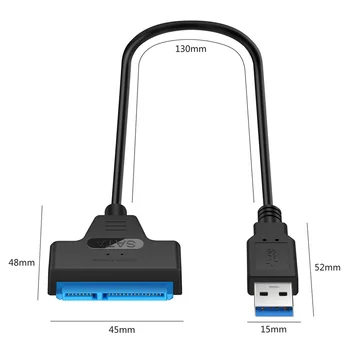 USB-SATA 3 Sata Kaabel ja USB 3.0 Adapter KUNI 6 gbit / s Toetada 2.5 Tolline Väline SSD HDD kõvaketas 22 Pin Sata III A25 2.0