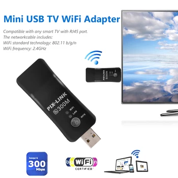 USB-TV, WiFi Dongle 300Mbps Adapter Universaalne Traadita Vastuvõtja RJ45 WPS Samsung, LG Sony Smart TV Dropshipping