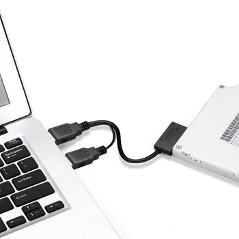 USB2.0 kuni 6+7 13Pin Kahe Slim SATA Kaabel Väliste USB 2.0 Toide Sülearvuti, CD-ROM, DVD-ROM VEIDER Adapter Converter 137012