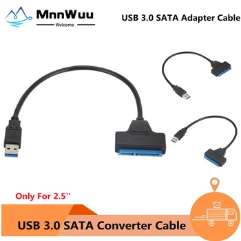 USB3.0 SATA-kaabel-SATA-3 USB 3.0 arvuti kaabel, adapter, USB-liides SATA adapter kaabel toetab 2.5 tolline SSD HDD kõvaketas