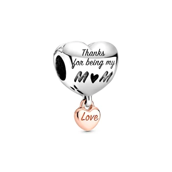 UUS 2020 925 Sterling Silver Spring emadepäeva Kogumise Armastan Sind Võlu Sobib DIY Originaal Naiste Käevõru Ehted