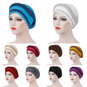 UUS 2021 Naiste Moslemi Hijab Puuvillane Veniv Müts Turban Peas Wrap Keemia Sall Sall Kork