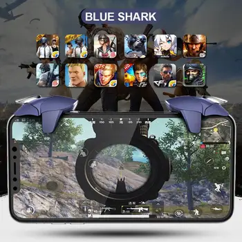 UUS Mäng Vallandab Gamepad Juhtnuppu PUBG Mobiil Gamepad Juhtnuppu Metal Blue Shark Käepideme Mängu Shooting Töötleja Android