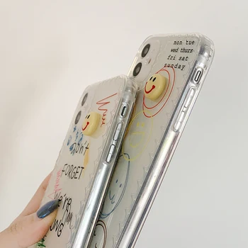 Ultra-õhuke Armas Naeratus Silikoon Telefon Case For iPhone 12 11 Pro Max SE XSmax XR-X 8 7 Pluss Läbipaistev kaitsekaas