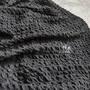 Unikaalne Plisseeritud Sifonki Kangast Tõstatatud Tekstuur Must Valge DIY Laigud Taustal Decor HanFu Särk, Seelik, Kleit Disainer Riie