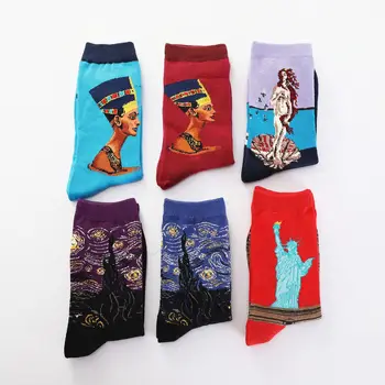 Unisex Meeste Sokid Õli Värvitud Classic Sokid Maailma Kuulsa Maali Sokid Van Gogh Mona Lisa Sokid Mood Sokid ELI 38-45 Suurus