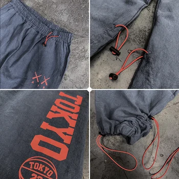 Unisex Must mõtteid sirge jogger püksid on Kaks võimalust kanda Harajuku Hiphop Jaapani streetwe meeste riided michalkova