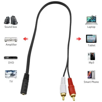 Universaalne 3.5 mm Stereo Audio Naine Jack, et 2 RCA Isane Pesa Kõrvaklappide 3.5 Adapter Y Cable 50cm 77822