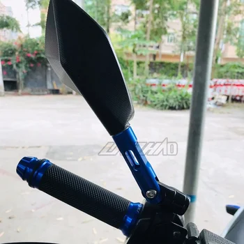 Universaalne CNC Alumiinium Mootorratta Lenkstangi tahavaatepeeglid Sinine Anti-glare Peegel Honda Yamaha Suzuki Roller