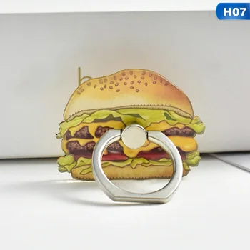 Universaalne Metallist Sõrme Sõrmus Mobiiltelefoni Omanik Seista Naljakas Kiibid Kohvi Hamburgerid Muster Telefon Helisema