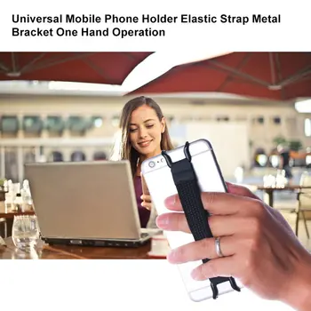 Universaalne Mobiiltelefoni Omanik Elastne Rihm Ja Tugev Metallist Toele Tagasi Sõrme Ühe Käega Anti-slip Tarvikud