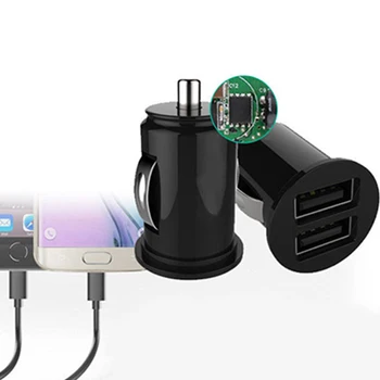 Universaalne Must Micro Auto Mini 3.1 Dual 2-Port USB autolaadija iPhone iPad 2 3 4 iPod Kiire Laadimise Adapter /Cigar Socket