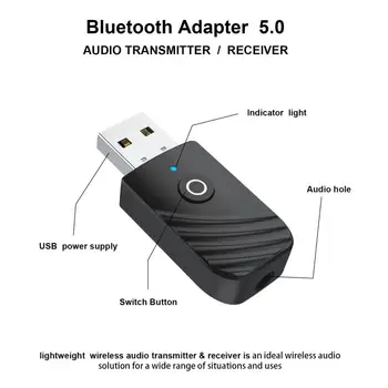 Usb-Bluetooth-5.0 Saatja SY319 3 in1 Dongle Adapter 3.5 mm Jack AUX Voor Tv Pc Hoofdtelefoon Kodu Stereo auto Audio