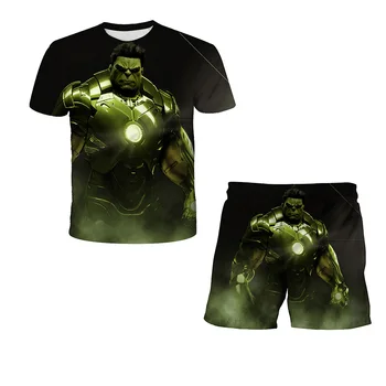 Uue Super-kangelane Hulk - Spiderman Suvel 2tk Komplekti Laste Riided Komplekti Tops+püksid, Sobib Poistele Tshirts lühikesed Püksid 4 5 6 7 8 9-14 Aastat