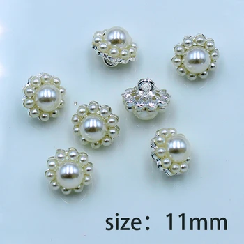 Uued 10tk 11mm Ring Metall, Vaik Pearl Särgi Õmblemine Nupud Rõivaste Kaunistamise Tarvikud Cufflinks Krae Nupud