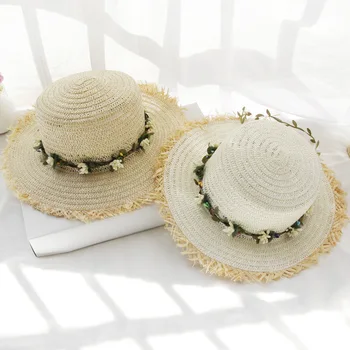 Uued suve mütsid naistele beach õled müts päikese rand tarvikud sombreros de sol Korter top ühise põllumajanduspoliitika pärg väljas Vanema-lapse-Lapsed 2160