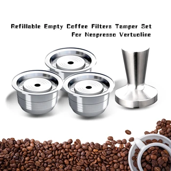 Uuendatud 240ml Korduvtäidetavaid Nespresso Vertuo Kohvi Filtrid Roostevabast Terasest Kohvi Kapsel Podi Jaoks Nespresso Vertuoline Pluss